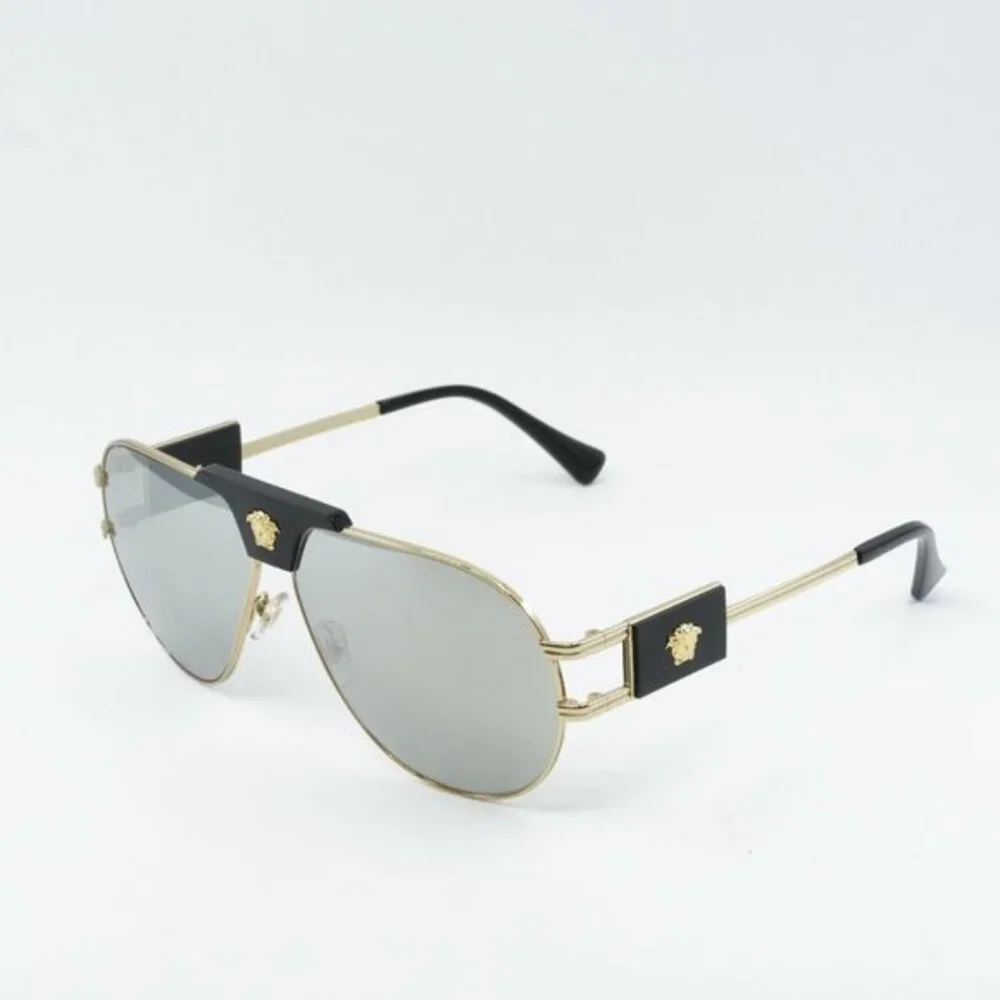 NEW VERSACE GOLD MIRROR SUNGLASSES
